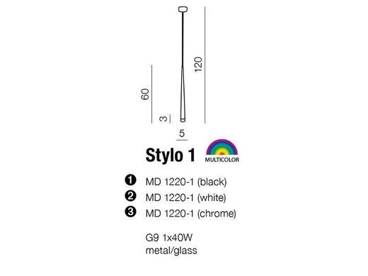 Подвесной светильник Azzardo MD1220-1WH STYLO 1 white (AZ0206) - Azzardo (Польша)