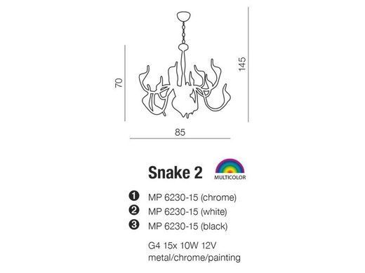 Подвесной светильник Azzardo Snake MP AZ0172 - Azzardo (Польша)