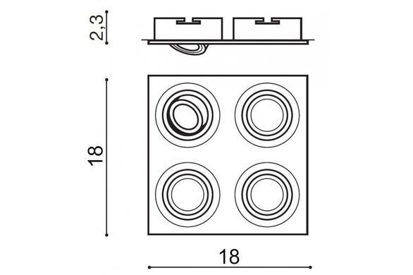 Точечный светильник Azzardo Caro 4 Square SN-6814S-WH (AZ2442) - Azzardo (Польша)