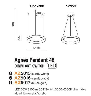 Подвесной светильник Azzardo AGNES 48 - Azzardo (Польша)