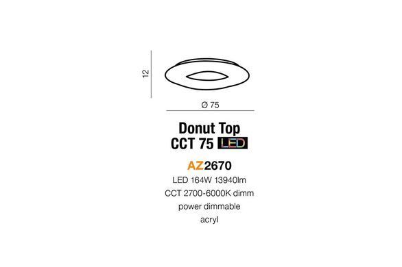 Потолочный светильник Azzardo AZ2670 Donut TOP CCT 75 LED - Azzardo (Польша)