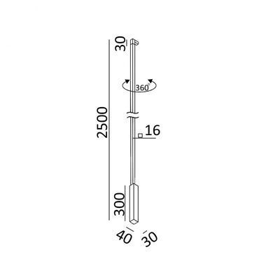 Настінний світильник LTX ROD, H2500 мм, Black - LTX (Польща)