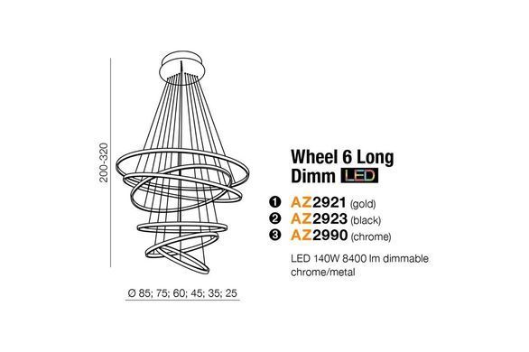 Люстра Azzardo AZ2923 Wheel Long Black DIMM - Azzardo (Польща)