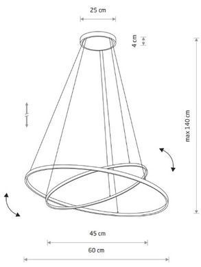 Підвісний світильник Nowodvorski CIRCOLO LED, 2x35W, 4000K, чорний - Nowodvorski (Польща)