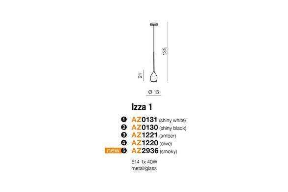 Подвесной светильник AZzardo IZZA 1 smoky AZ2936 - Azzardo (Польша)
