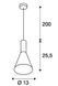 Подвесной светильник SLV PHELIA Cone, black, Black, Черный, Золотой, Черный