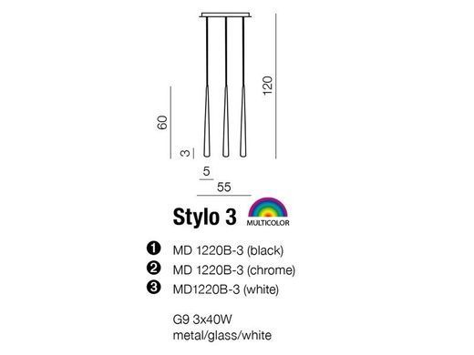 Подвесной светильник Azzardo MD1220B-3BK STYLO 3 black (AZ0118) - Azzardo (Польша)