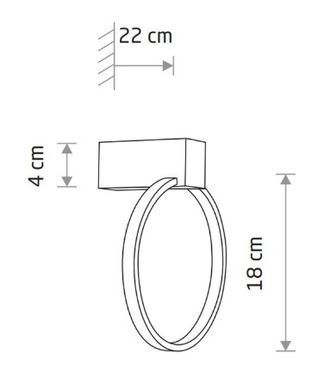 Настінний світильник Nowodvorski CIRCOLO LED, 1x9W, 4000K, чорний - Nowodvorski (Польща)