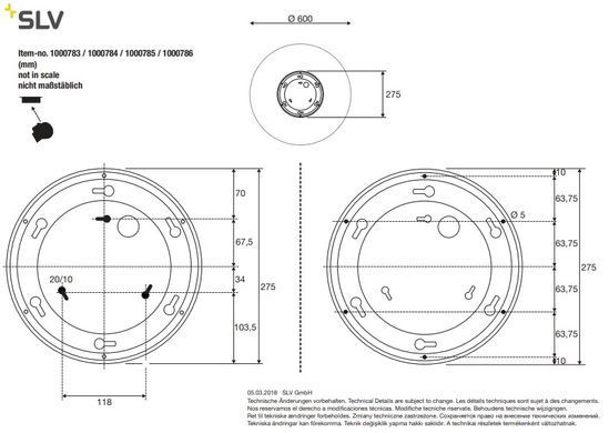 Стельовий світильник SLV PANEL 60, 3000K - SLV (Німеччина)