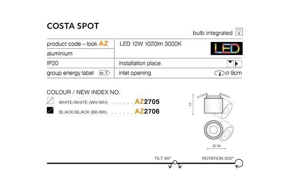 Світильник Azzardo Costa Spot AZ2705 - Azzardo (Польща)