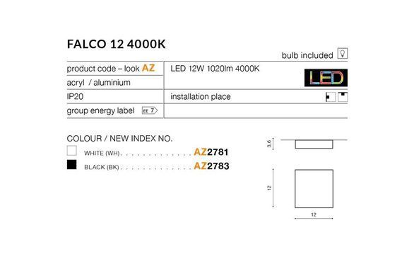 Потолочный светильник AZzardo Falco 12 4000K LED - Azzardo (Польша)