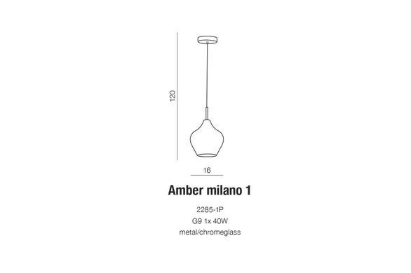 Подвесной светильник AZzardo Amber Milano 1 AZ2148 chrome - Azzardo (Польша)