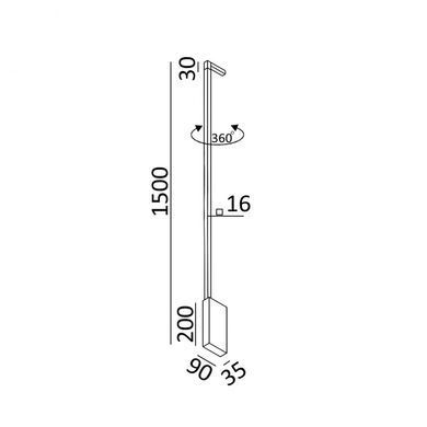 Настінний світильник LTX ROD, H1500 мм, Black - LTX (Польща)