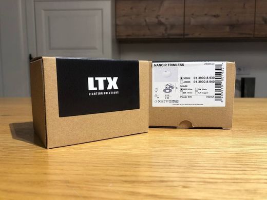 Врізний точковий світильник LTX NANO R TRIMLESS, D35мм, H67мм, 3000K - LTX (Польща)