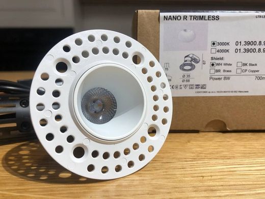 Врізний точковий світильник LTX NANO R TRIMLESS, D35мм, H67мм, 3000K - LTX (Польща)