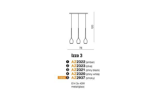 Подвесной светильник Azzardo MD1288B-3BK IZZA 3 pendant black (AZ2321) - Azzardo (Польша)